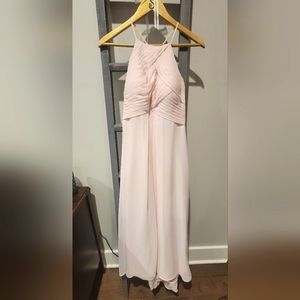 Azazie A-Line Floor Length Dress - Blushing Pink - Size 4